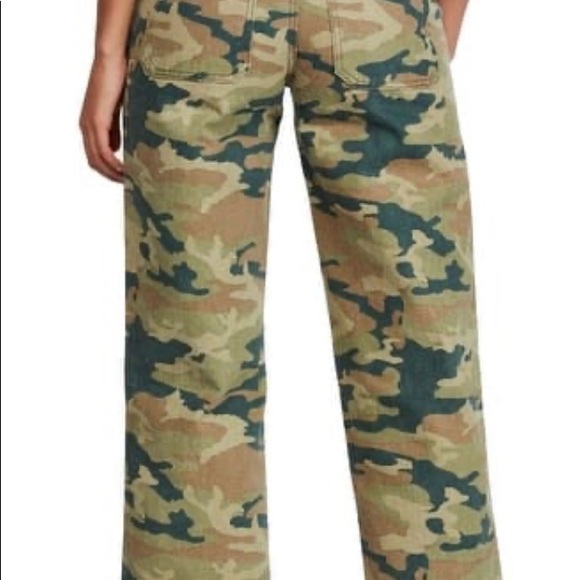 Free People utility camo jeans pants size 25 high waist rise We The Free cargo - Picture 11 of 14